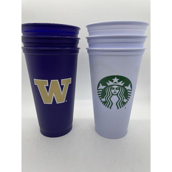 Starbucks UW 16 oz Cold Cup Tumblers Replacements (6) No Straws Or Lids - Picture 1 of 12